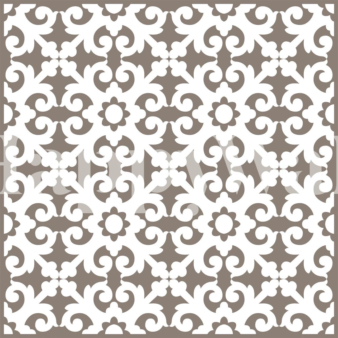 Moroccan Taupe White Oriental tapet i et rom