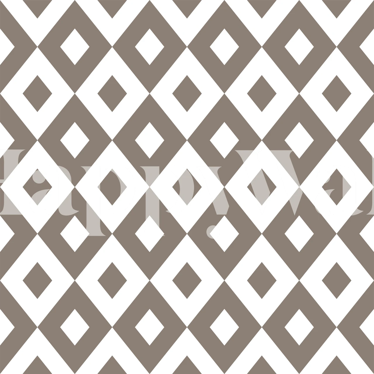 Geometric rhombus pattern in beige and white wallpaper