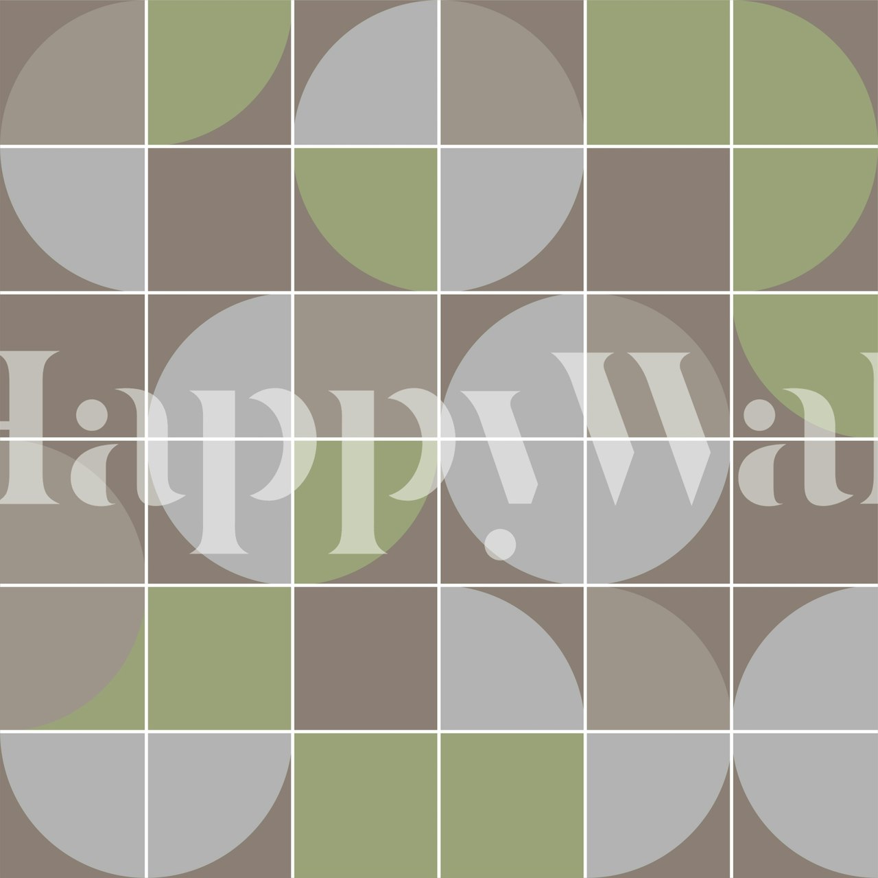 Pastel retro mod oval squares wallpaper in a room