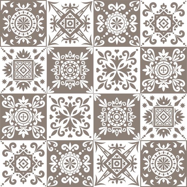 Alhambra Taupe White Mexican