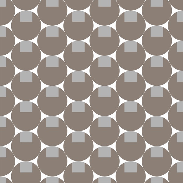 Retro Mod Taupe Circle Pattern