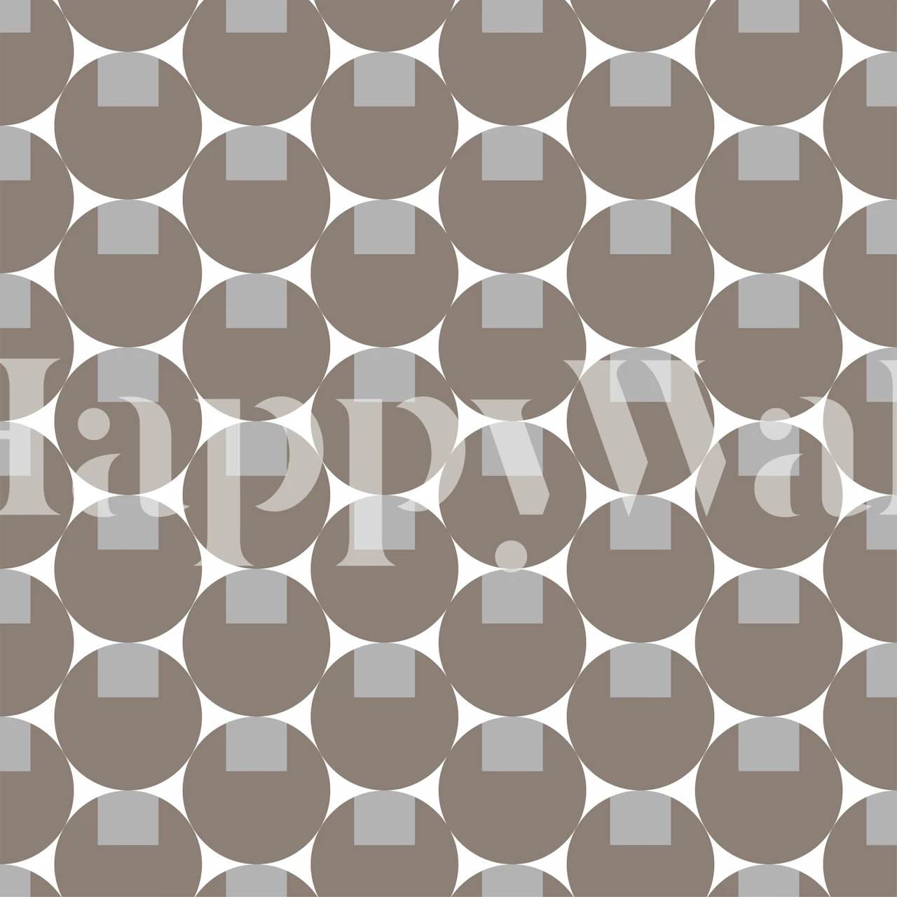 Retro-Mod Taupe-Kreismuster-Wandbild