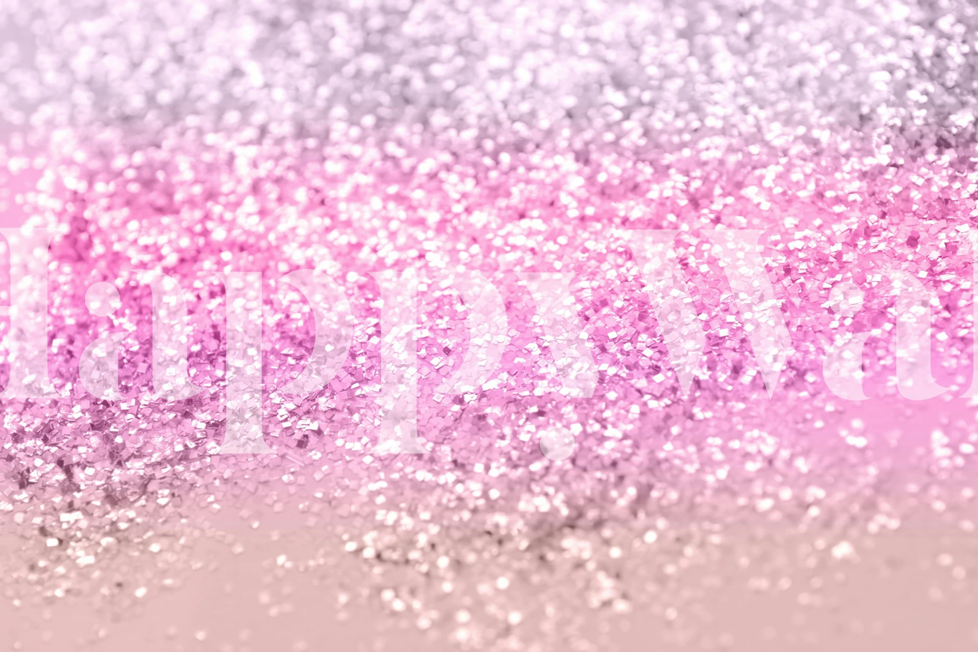 Väggmålning med glittergradient i rosa och silver för ett magiskt rumstema