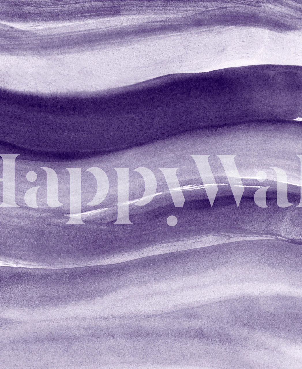 Watercolor ocean waves wallpaper in a room