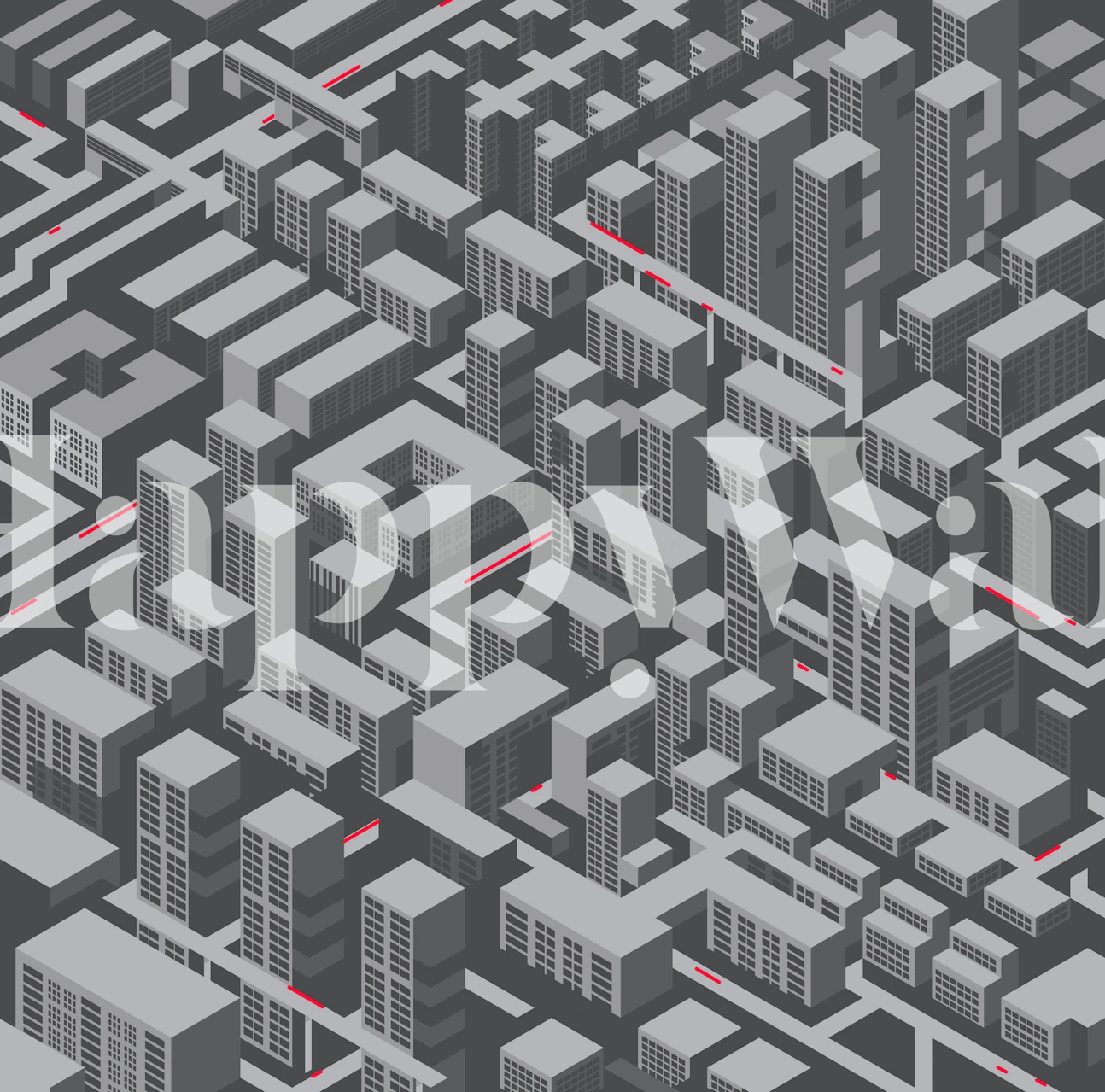 Papier peint Brutalist Utopia dans un cadre de pièce