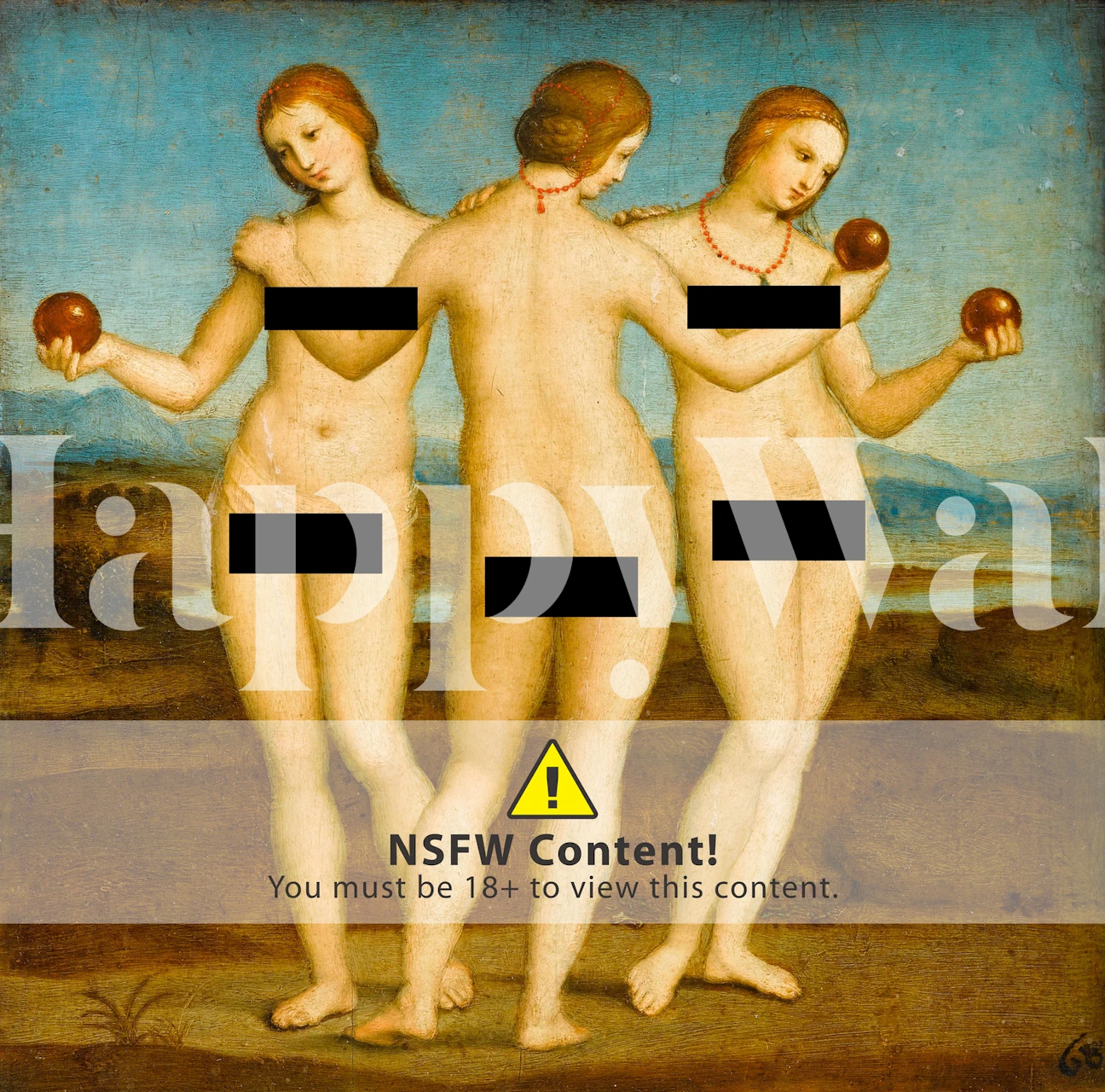 Three graceful figures in muted colors art wallpaper