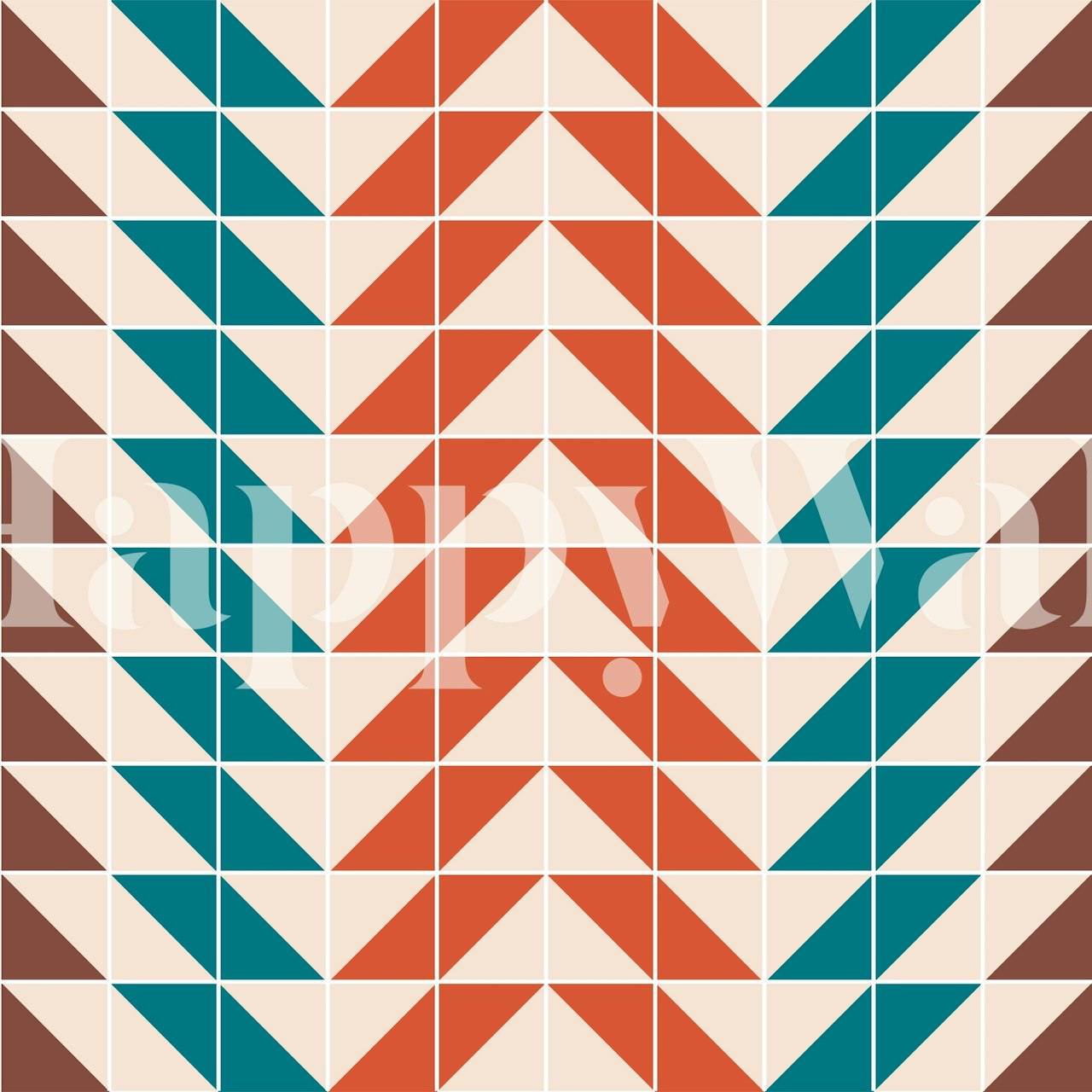 Triangle geometrický oranžový teal tapeta v místnosti