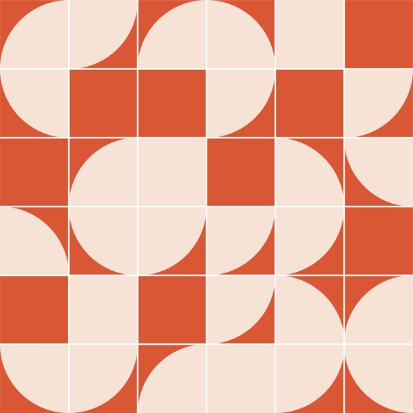 Rust orange retro mod pattern