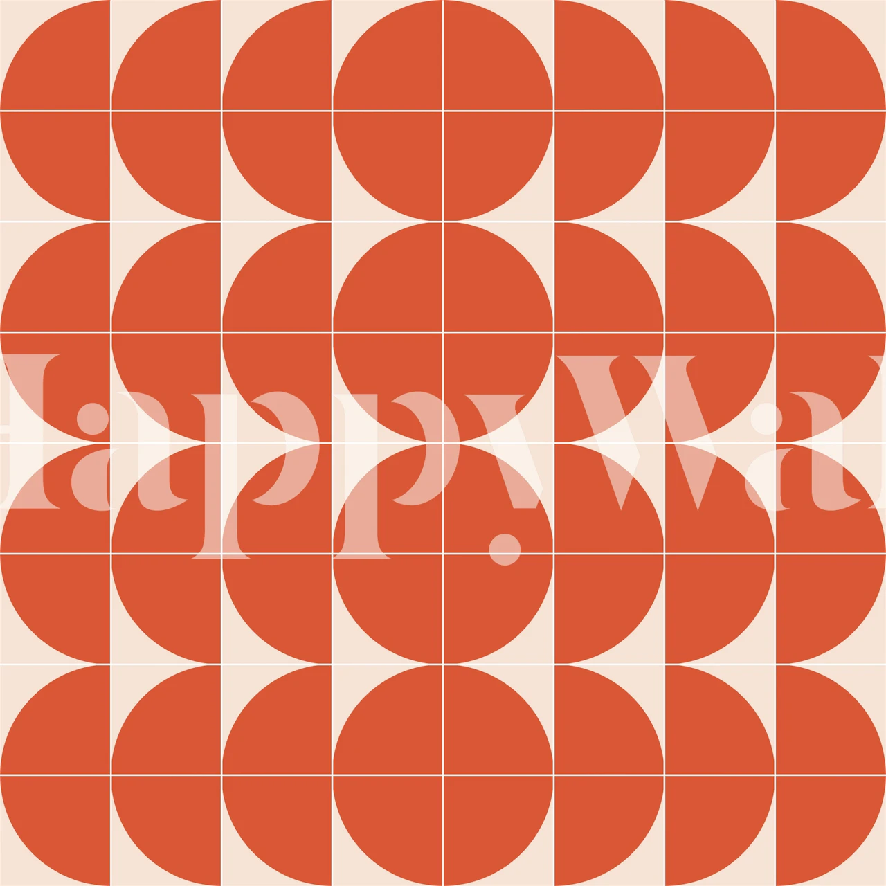 Geometric orange circle pattern on light background wallpaper