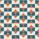 Teal Ivory Orange Retro Mod