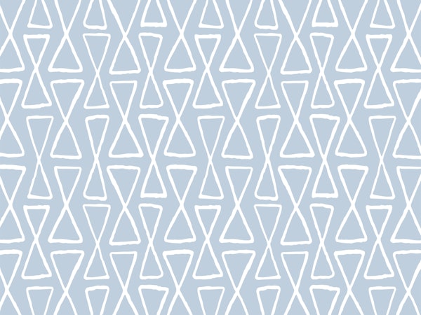 Hourglass white on blue