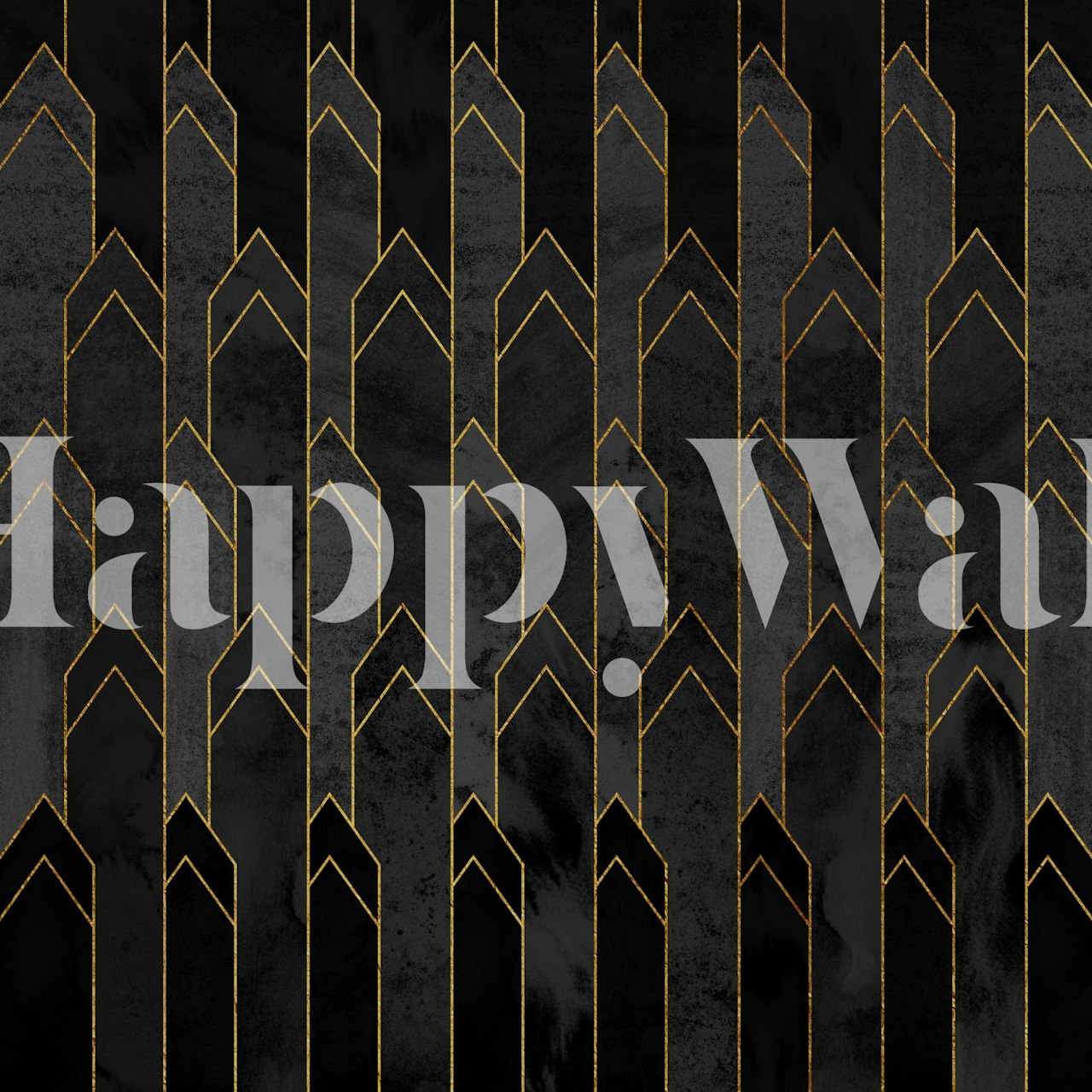 Black Charcoal Stone Luxe Geo wallpaper in a room