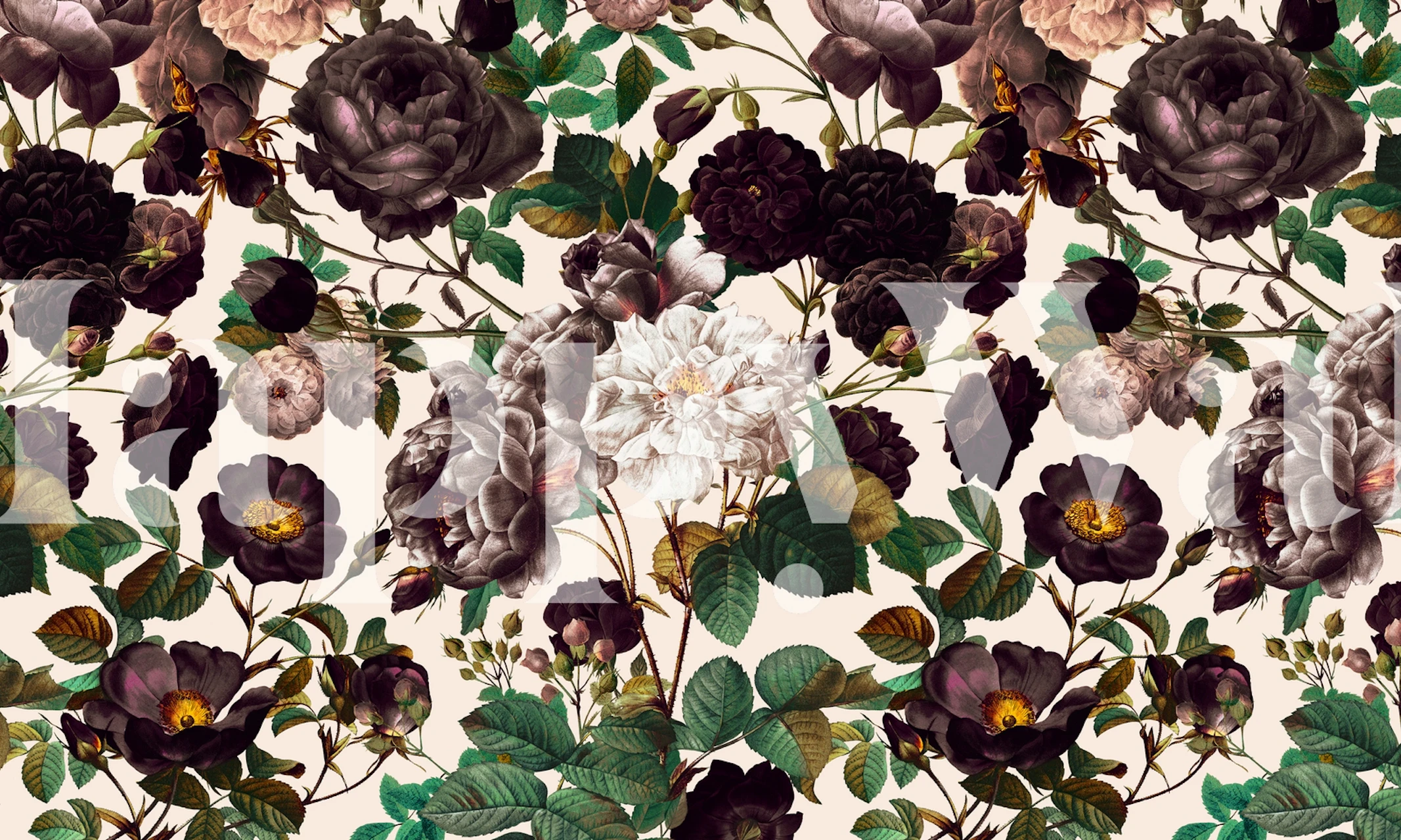 Blumen Tapetdesign in einem Raum