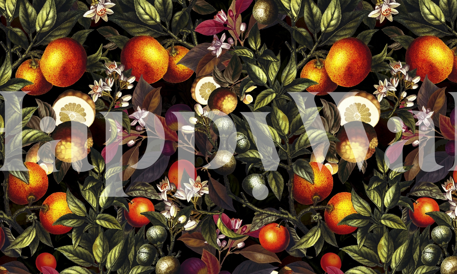 Vintage Fruit Pattern XXVII Wallpaper | Buy Online at Happywall