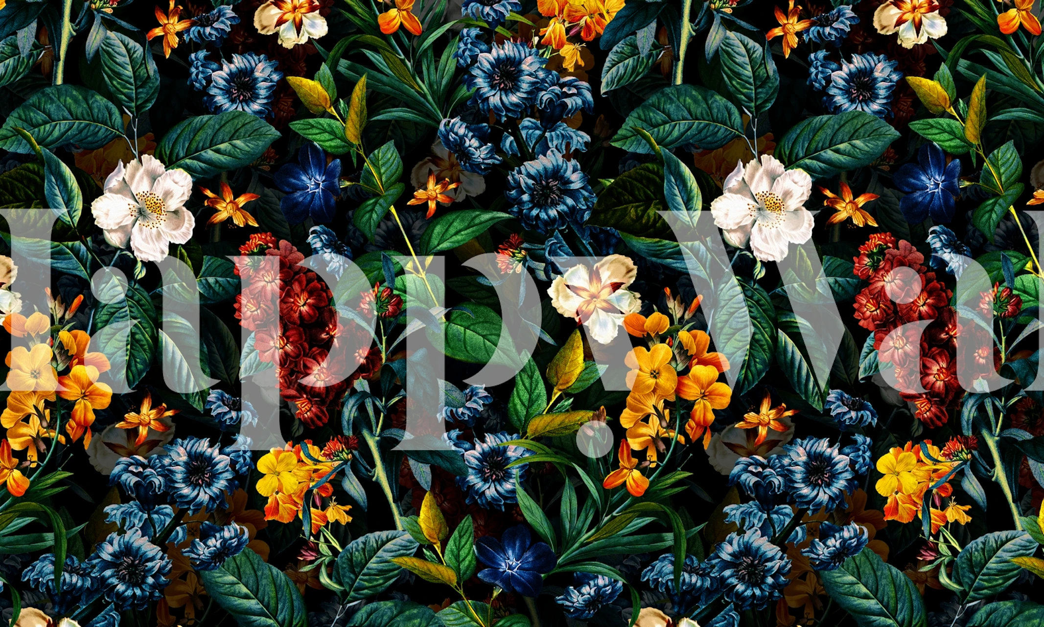 Květinová tapeta Mysterious Garden II v místnosti