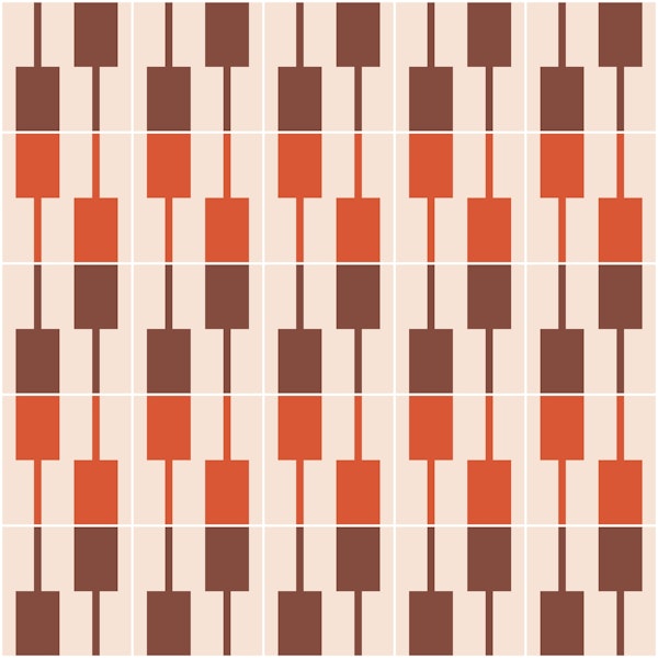 Ivory Rust Retro Mod Geometric