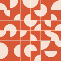 Retro Circles in Ivory Orange papel de parede