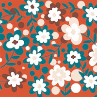 Bright flower pattern accent wallpaper