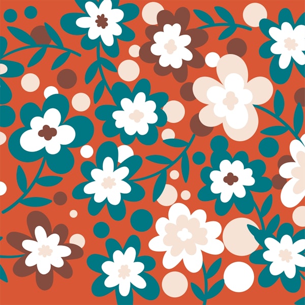 Bright flower pattern accent