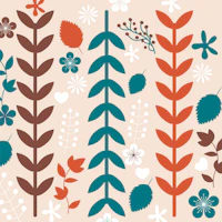 Eggshell bright floral wall tapetas