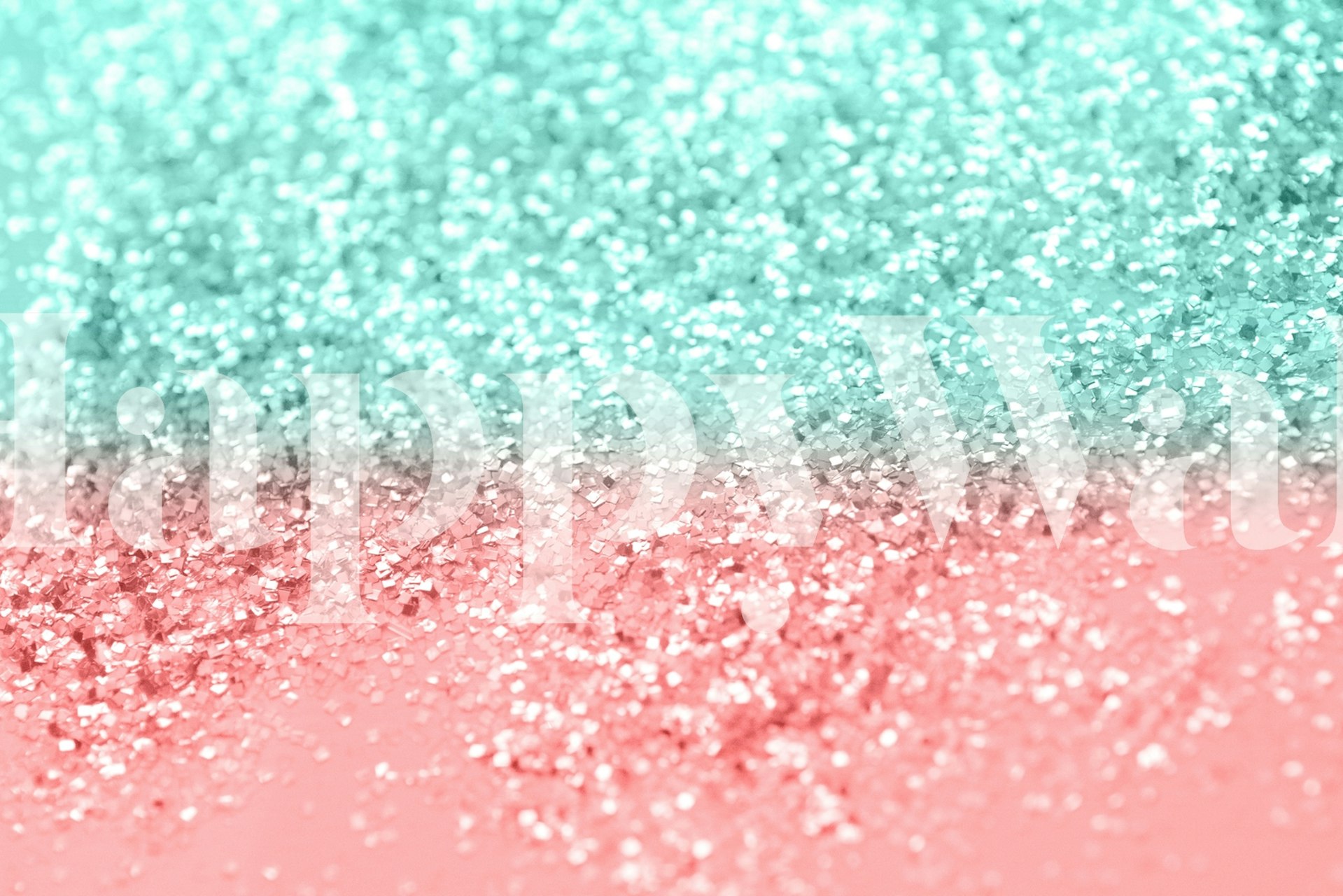 Summer Vibes Glitter 1 wall mural with pastel aqua and pink shades and a glittery effect