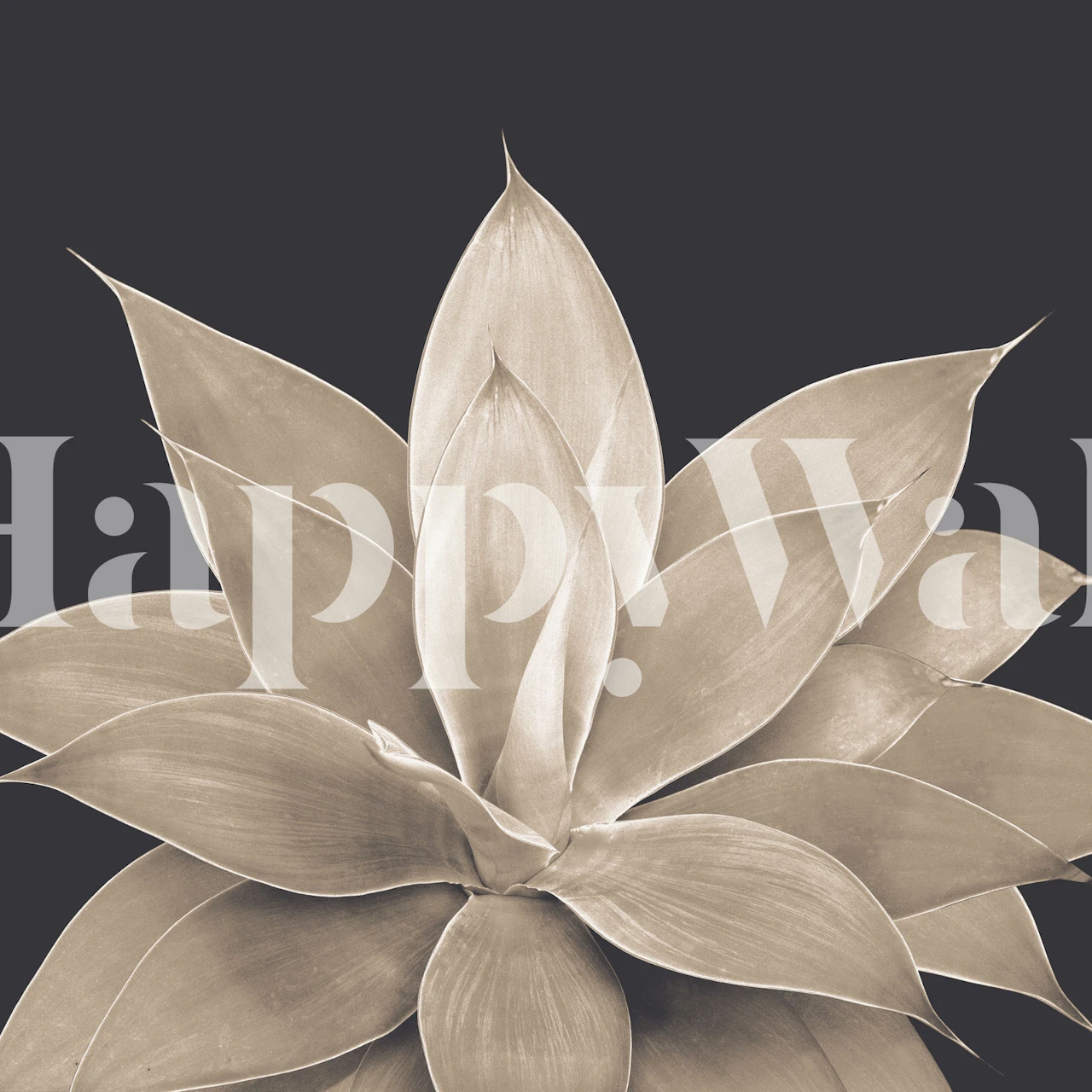 Sepia Agave tapet i ett modernt rum