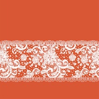 Orange Accent White Lace ταπετσαρία