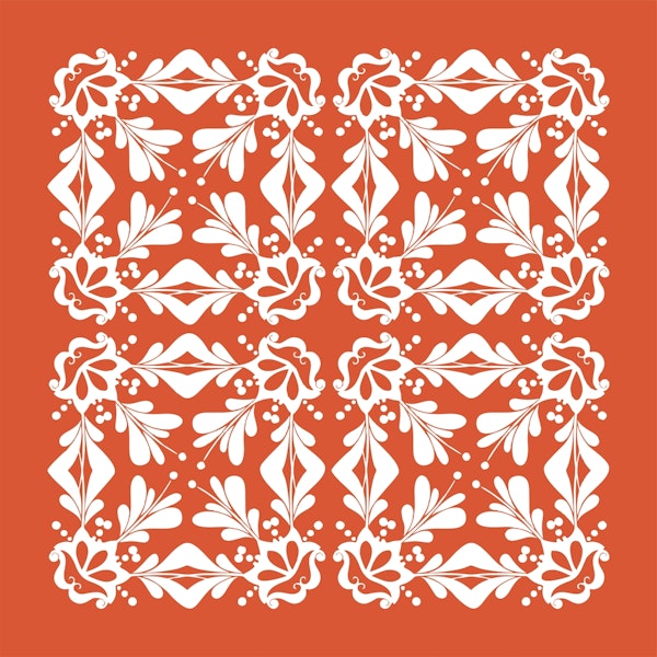 Oriental Ornament Floral Wall