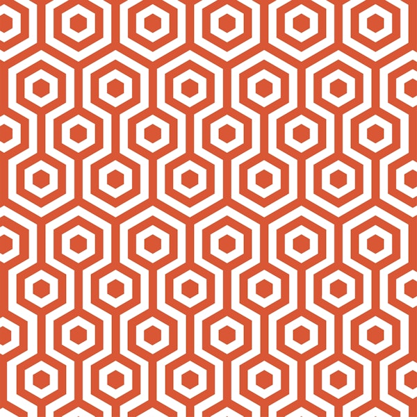 White Orange Hexagon Minimal