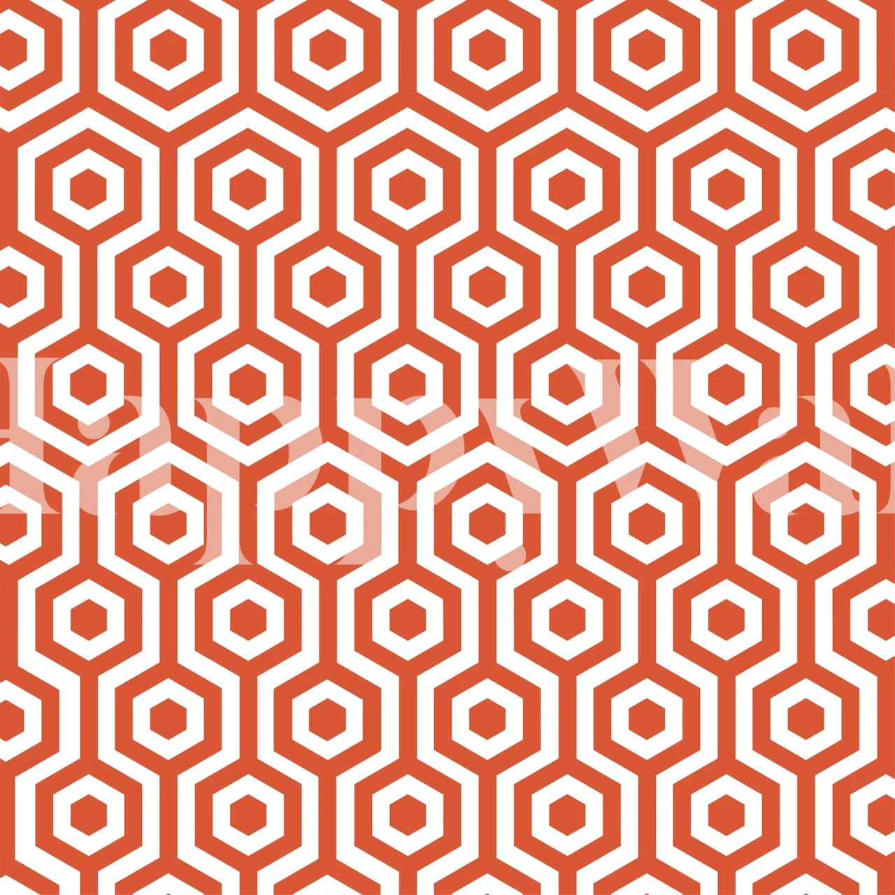 White orange hexagon minimalistička tapeta u sobi