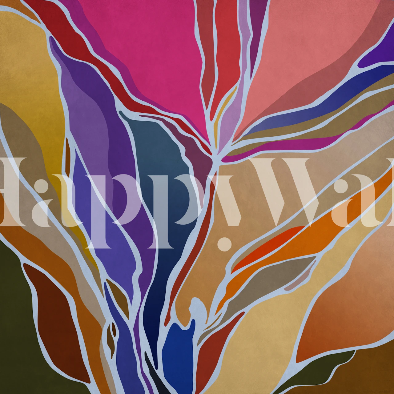 Colorful abstract tree design with vibrant shapes and hues wallpaper