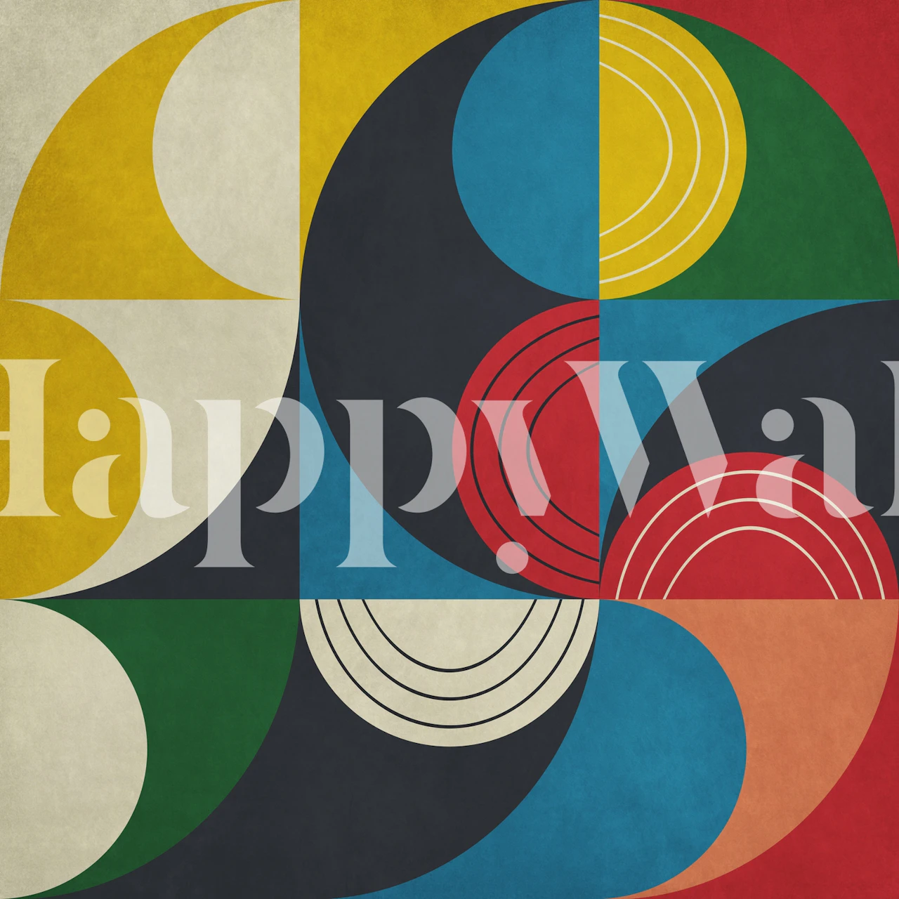 Geometric wallpaper met halve cirkels