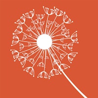 Rust Orange Dandelion tapet
