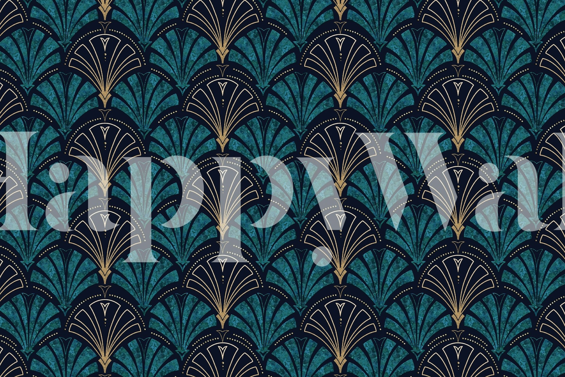 192s Papel pintado Art Deco Gold y Teal inspirado en Gatsby