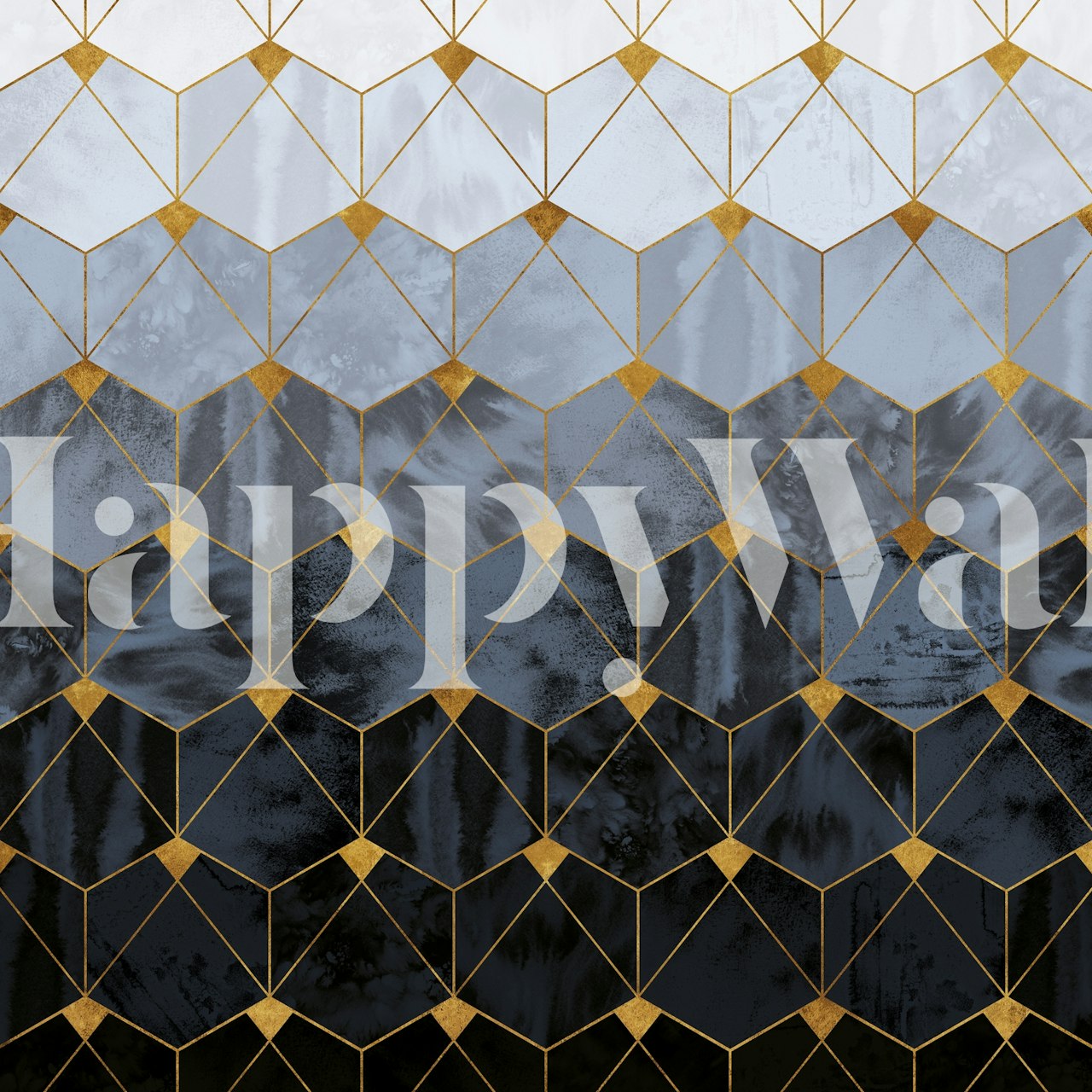 Tapeta Ocean Floor Soft Blue Hexagons u sobi