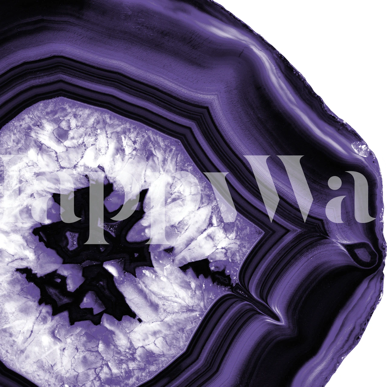 Lavish violet agate-inspired wall mural with dreamy geode patterns for interior decor