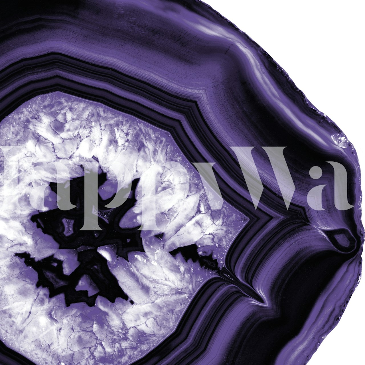 Lavish violet agate-inspired wall mural with dreamy geode patterns for interior decor