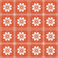 Rust orange floral alhambra tapete