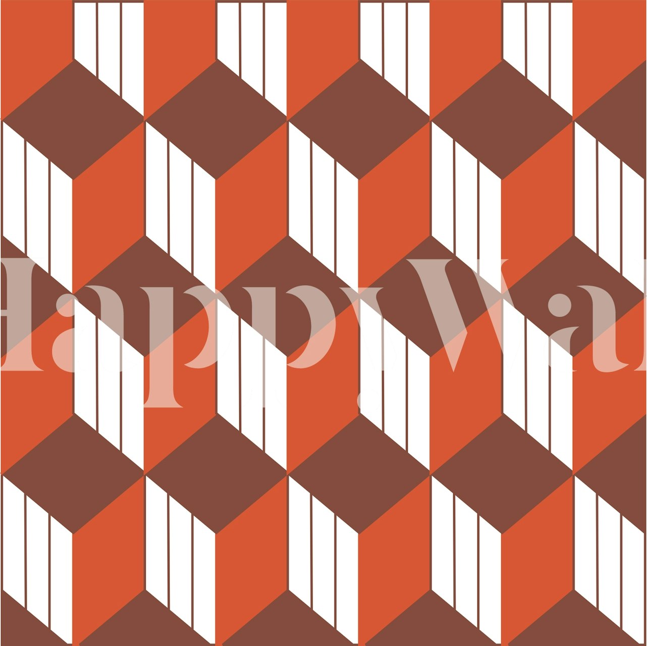 Tapeta Terracotta retro pattern u sobi