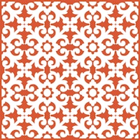 Brunt Orange White Mexican Art tapete