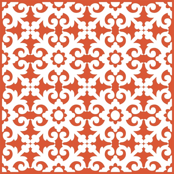 Brunt Orange White Mexican Art