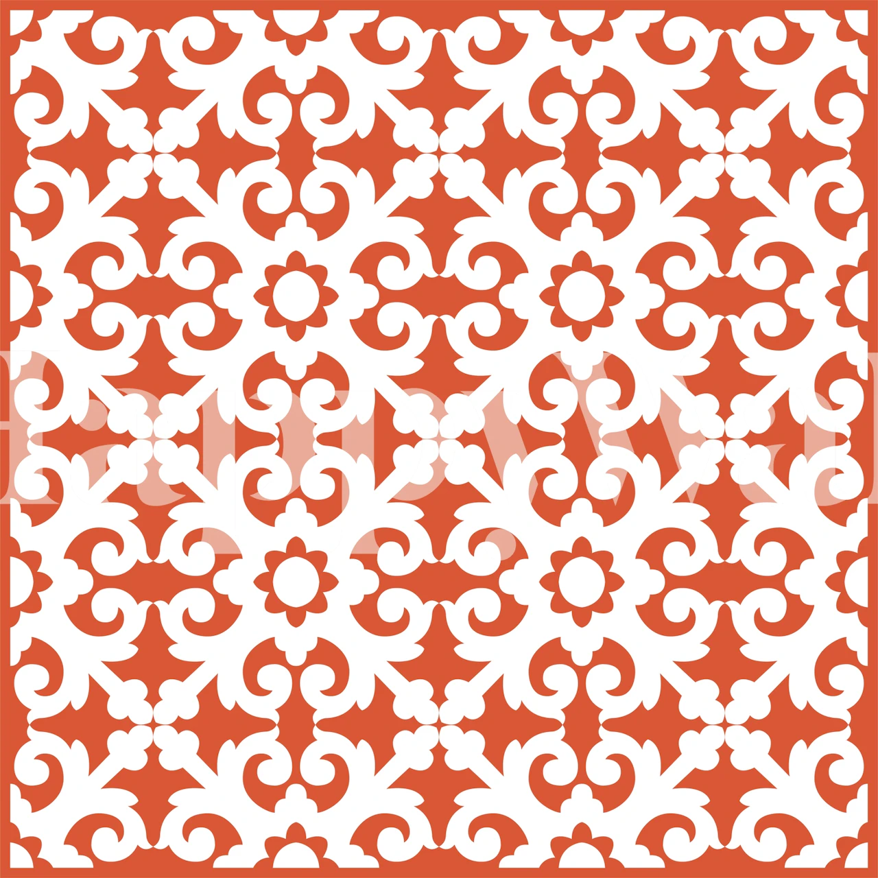 Brunt Orange och White Mexikansk Art tapet