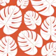 White Palm Leaf Orange Accent