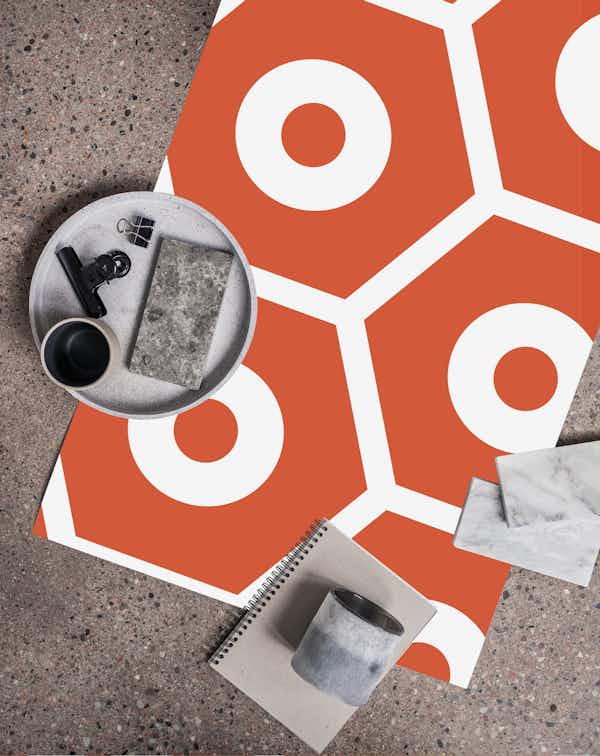 Minimal Orange White Geometric wallpaper Happywall