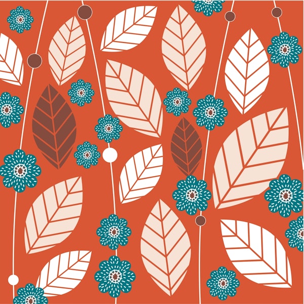 Bright Floral Leaves Pattern