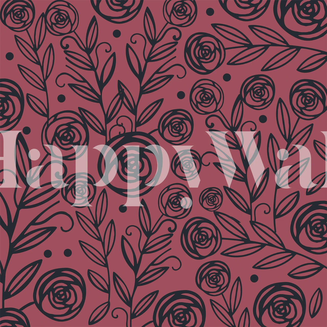 Papier peint Brick Black Rose Pattern dans une pièce