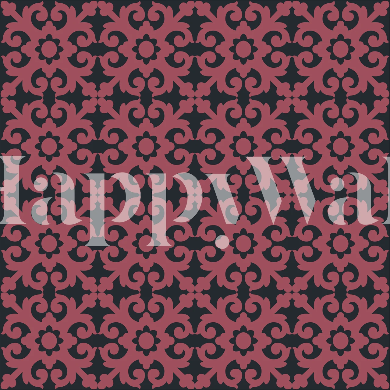 Oriental Ornament Marsala tapet i ett rum