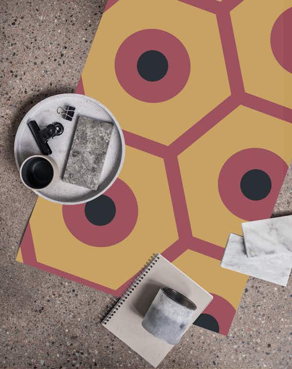 Mustard Marsala Geometric wallpaper Happywall