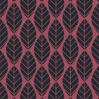 Scandinavian Black Red Leaf ταπετσαρία