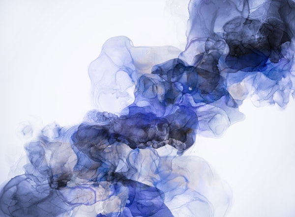 Indigo Ink Painting Fluid Art